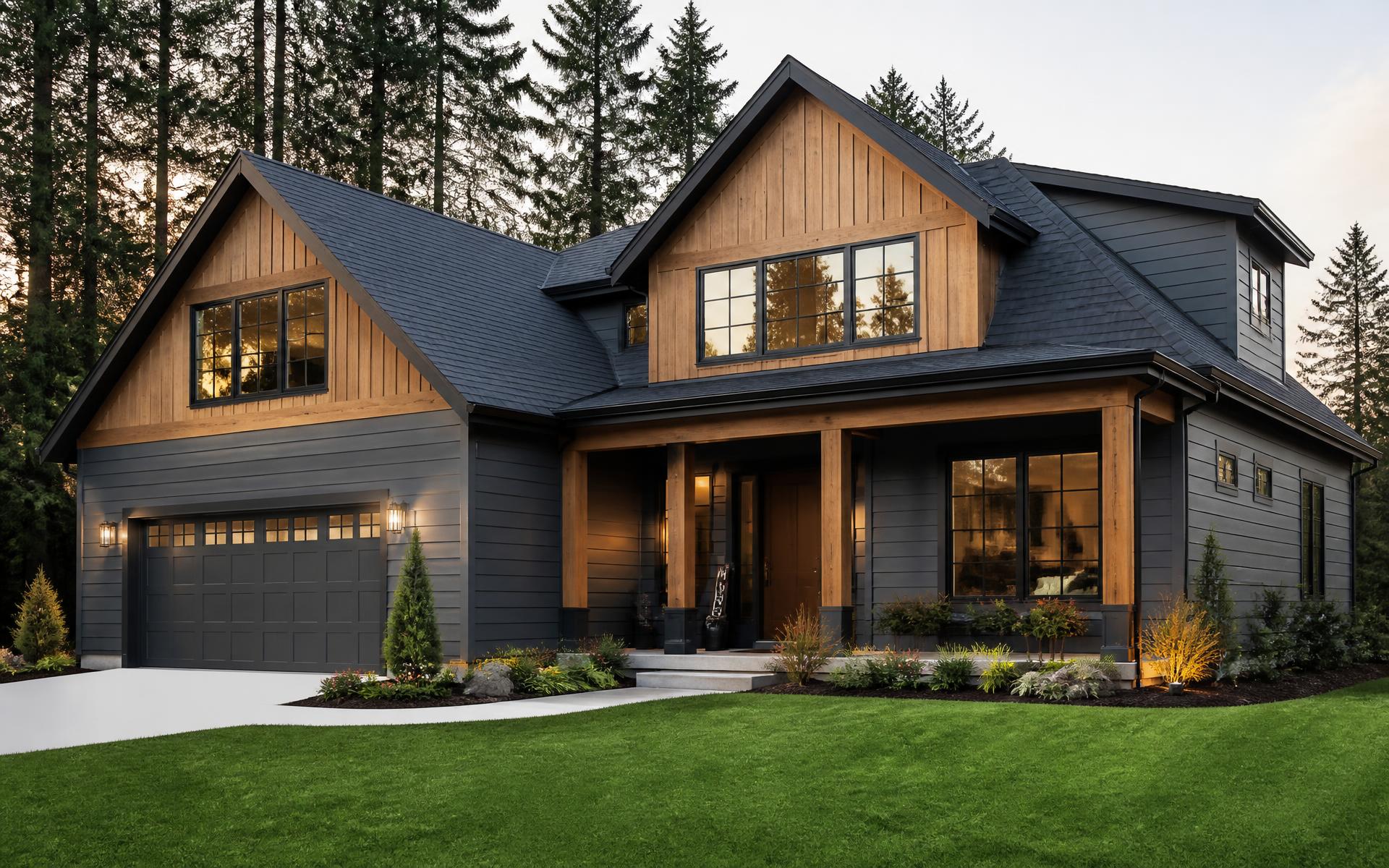 A beautifully renovated home at golden hour